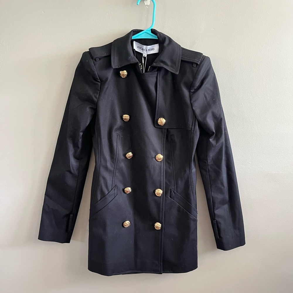 Veronica Beard  Angelique Dickey‎ Cropped Trench Black Gold 00 - Picture 12 of 12